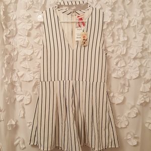 NWT Black and White Striped Romper